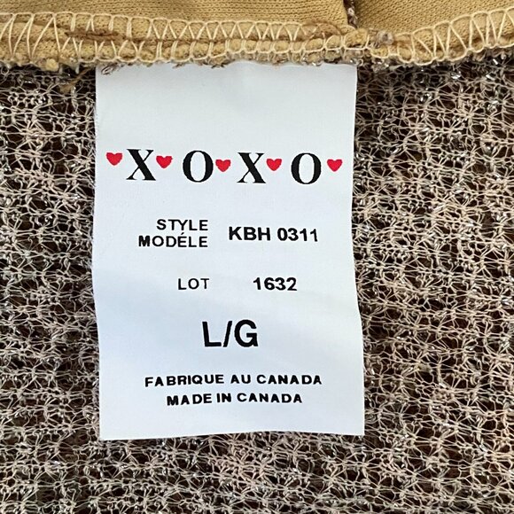 Vintage Y2K Gold Sparkle Camisole Knit Tank with Crossover, Ruching Floral Party - Picture 13 of 14